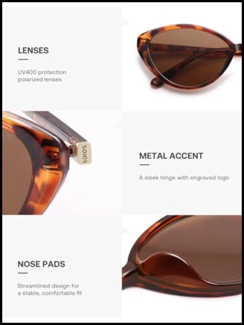 Retro Cat Eye Oval Sunglasses Polarized TR90 Ultralight UV400 Protection